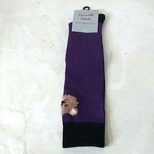 NWT kenneth jones brown koala bear on purple tube socks 4-10